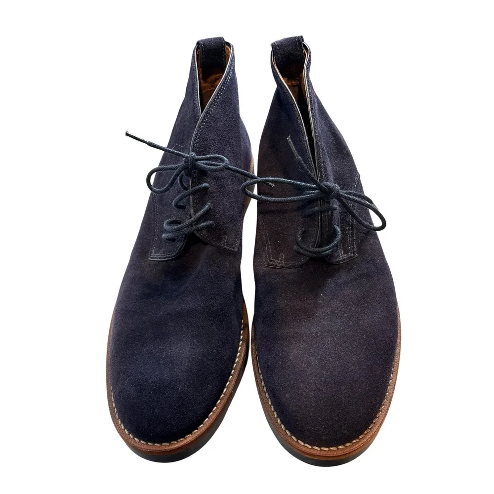 Zara Man Dark Blue Suede‎ Chukka Boots Size 42 US 9 Heritage Preppy Gentleman